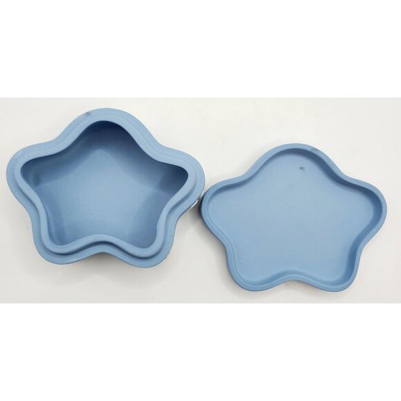 Wedgwood Blue Jasperware Star Vanity Lidded Trinket Box Cameo Bas Relief Pegasus - Picture 6 of 11